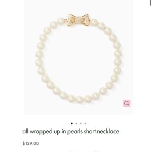 Kate Spade All wrapped up in pearls cream and gold short necklace